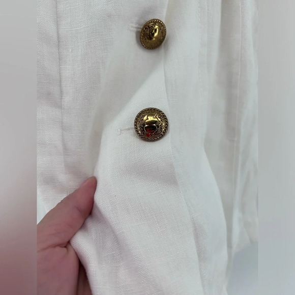 Zimmermann Lovestruck Gold Buttoned Linen Mini Dress Sz 3 US 10 White nwt - Picture 4 of 15